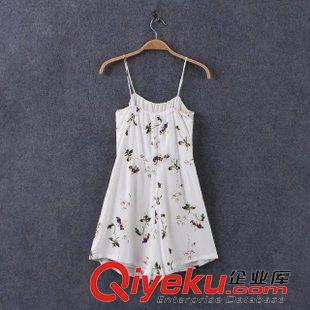 5.11 歐洲站 2015夏季新款歐美風(fēng)性感露背印花吊帶連體短褲 女 批發(fā)原始圖片3
