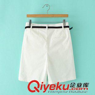 5.11 歐洲站 2015夏季新款歐美風(fēng)潮流個(gè)性純色五分中褲女 送腰帶 批發(fā)原始圖片3