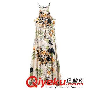 5.11 速賣通 歐洲站2015夏季新款人棉印花波西米亞長裙 性感吊帶連衣裙原始圖片3