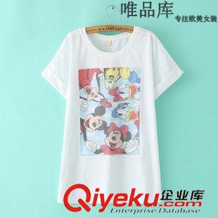 5.7 2015夏季新款韓版東大門(mén)爆款A(yù)字米奇網(wǎng)紗印花圓領(lǐng)短袖長(zhǎng)款T恤 女