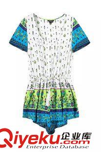 5.4 速賣通ebay2015歐洲站女裝歐美風(fēng)沙灘度假性感印花連體短褲女原始圖片2