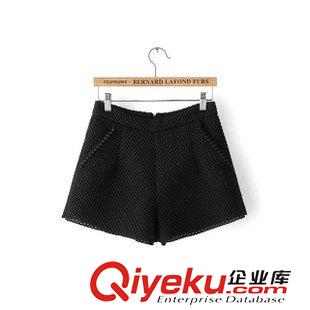 5.4 速賣通貨源2015夏季新款歐美風雙層網紗鏤空顯瘦高腰闊腿短褲女原始圖片3