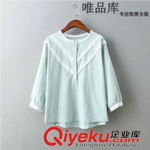 襯衫 歐美風(fēng)2015秋裝新款女裝襯衣 基礎(chǔ)款純色百搭側(cè)口袋長袖牛仔襯衫