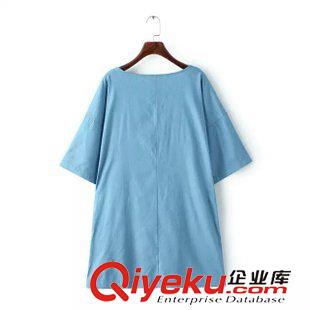 牛仔裙 歐洲站 歐美風(fēng)2015夏季女裝 吊墜凸紋花邊圍兜前身長衫短袖連衣裙
