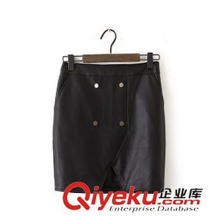 皮裙 現(xiàn)貨批發(fā)歐美2015秋裝新款女裝 修身顯瘦包臀短裙PU皮裙半身裙