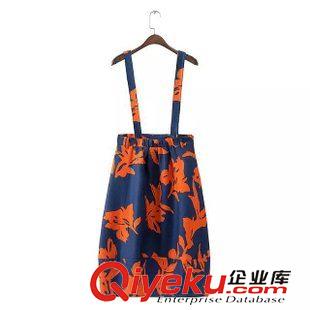 背帶裙 歐洲站 2015歐美大牌秋冬季新款女裝 火花提花半裙花色背帶裙原始圖片2