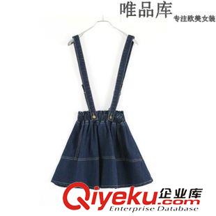 背帶裙 2015新款韓版時(shí)尚口袋顯瘦學(xué)生牛仔背帶裙 連衣裙 短裙