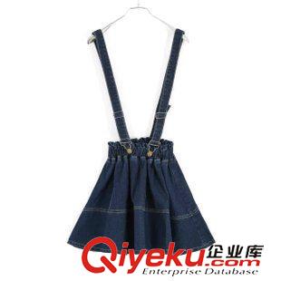 背帶裙 歐洲站 時尚韓版2015夏季新款牛仔背帶裙水洗牛仔百褶短裙原始圖片3