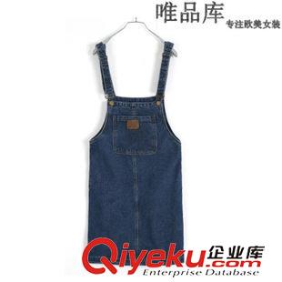 背帶裙 爆款女神范2015春夏女裝新款韓國東大門純色V領(lǐng)背帶連衣裙