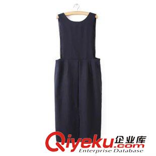 背帶裙 爆款女神范2015春夏女裝新款韓國東大門純色V領(lǐng)背帶連衣裙
