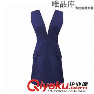 背帶裙 爆款女神范2015春夏女裝新款韓國東大門純色V領(lǐng)背帶連衣裙