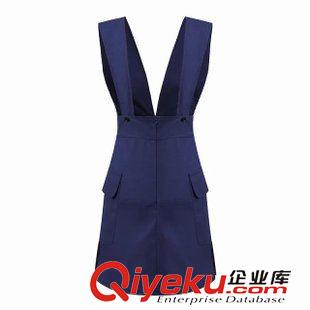 背帶裙 歐洲站 廠家直銷2015夏裝新款歐美女裝 棉麻大V領(lǐng)裸背b背帶連衣裙原始圖片2