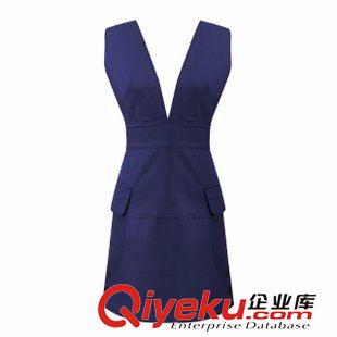 背帶裙 歐洲站 廠家直銷2015夏裝新款歐美女裝 棉麻大V領(lǐng)裸背b背帶連衣裙原始圖片3