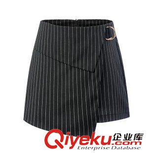 短褲 廠家直銷 速賣通  貨源 歐美女裝豎條紋鐵環(huán)裙褲短褲批發(fā)原始圖片2