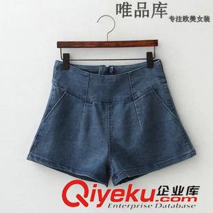 牛仔褲 韓版潮2015夏裝新款女裝 荷葉邊百搭中腰水洗牛仔短褲