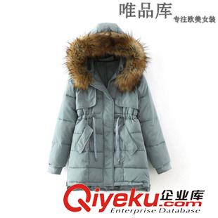 棉衣 唯品庫 女裝 2014 棉衣秋冬 羊羔絨毛領(lǐng) 中長款棉衣 大碼女裝批發(fā)