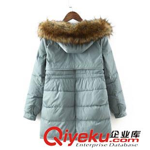 棉衣 2015冬季新品女士棉衣韓版大碼側(cè)拉鏈加厚抽繩毛領(lǐng)中長款棉襖批發(fā)原始圖片3