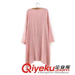 打底褲、防曬衣等小件 2015夏裝新款 歐美女裝 純棉純色不規(guī)則長款開衫棉麻長袖防曬衣原始圖片3