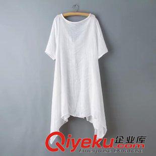 打底褲、防曬衣等小件 2015夏季新款森系文藝爆款純色棉麻不規(guī)則單排扣短袖開衫 防曬衣原始圖片3