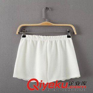 打底褲、防曬衣等小件 歐洲站 2015夏季新款歐美女裝純色花邊百搭松緊腰短褲 安全褲原始圖片2
