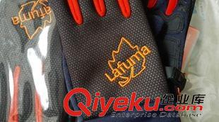 手套 外貿原單樂飛葉男女戶外登山手套 彈力拼色刺繡觸屏防滑騎行手套