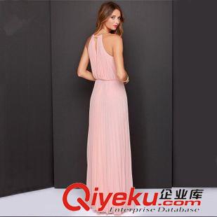 11111111 2015熱銷速賣通熱賣ebay 歐美爆款掛脖純色無袖長裙Party Dress