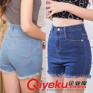 2015牛仔短褲 2015夏季新款韓版高腰牛仔短褲彈力顯瘦女式牛仔褲原始圖片2