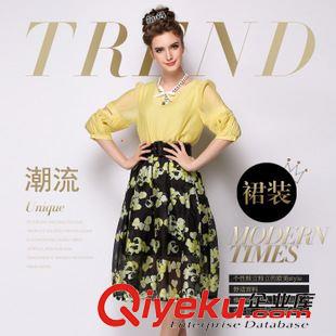 4月歐美{zx1}款 歐洲站2015夏季新款女裙時(shí)尚簡(jiǎn)約半身裙修身顯瘦蓬蓬裙
