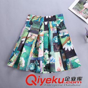 半身裙 歐洲站夏裝新款印花蝴蝶結(jié)A字裙歐美女裝半身裙短裙高腰裙子原始圖片2