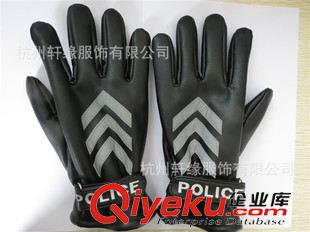 執勤手套 zp安邦交通執勤指揮手套police騎行防寒保暖皮棉反光手套冬原始圖片2