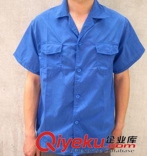 短袖工作服 工作服 夏季水洗棉短袖 職業(yè)裝 勞保服工裝廠服原始圖片2