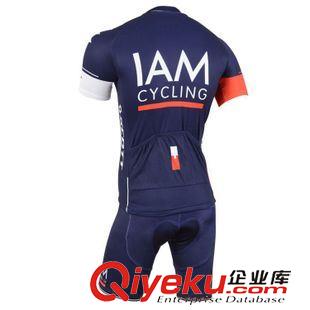 短袖套裝騎行服 藍色IAM短袖短褲騎行服套裝 自行車戶外衣服定制生產(chǎn)男女款原始圖片3