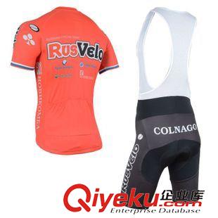 背带短袖套装骑行服 2015年红色rusvelo骑行服短袖短裤背带套装 自行车骑行服套装