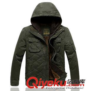 短款棉服 吉普達Jeep Falow新款男式加絨加厚保暖連帽短款大碼棉衣服 外套原始圖片2