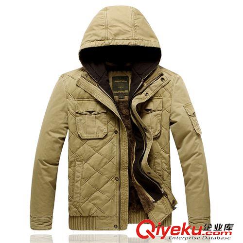 短款棉服 吉普達Jeep Falow新款男式加絨加厚保暖連帽短款大碼棉衣服 外套原始圖片3