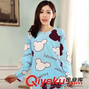 盛夏裝 秋季新款 家居服女士 夏季空調(diào)裝睡衣可愛(ài)卡通長(zhǎng)袖睡衣批發(fā)套裝原始圖片3