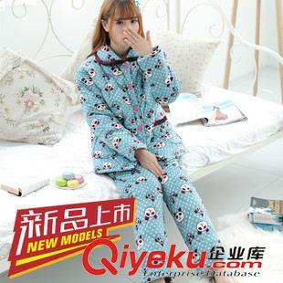 超柔夾棉/法蘭絨夾棉/貝貝絨夾棉 2015{zx1}款睡衣女士長袖長褲冬季超柔夾棉居家服冬季加厚廠家直銷原始圖片2
