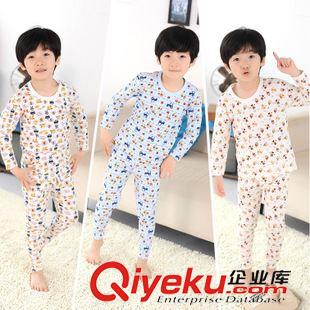 保暖系列 2015春秋季家居服純棉睡衣 男童女童空調服萊卡棉衣套裝 廠家直銷