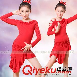 裙子系列 女童秋冬兒童拉丁舞裙套裝成人拉丁舞服裝新款女練功服裝gd舞服原始圖片3
