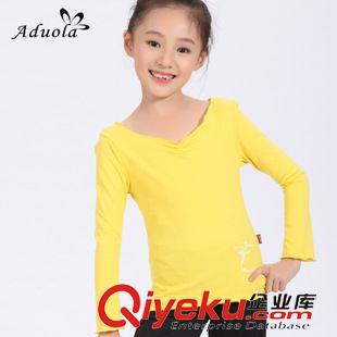 兒童單上衣 2015秋冬新款兒童長袖 全棉舞蹈服批發 女童 春夏新款密邊上衣原始圖片3
