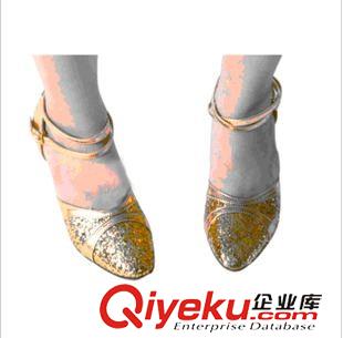 成人拉丁鞋 舞蹈鞋 拉丁舞鞋 女式拉丁鞋 紐花漏腳舞鞋原始圖片2