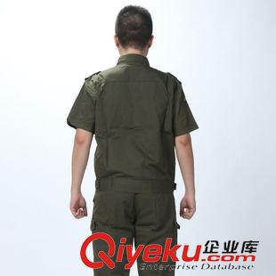 新款工作服 廠家批發(fā) 戶外外軍全棉短袖夾克套裝 軍綠色工作服套裝戶外軍迷服