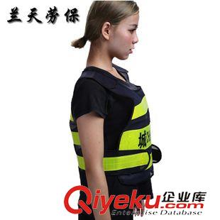 春秋新品 廠價批發(fā)網(wǎng)眼晶彩格反光背心 城管執(zhí)勤帶反光條交通安全馬夾原始圖片2