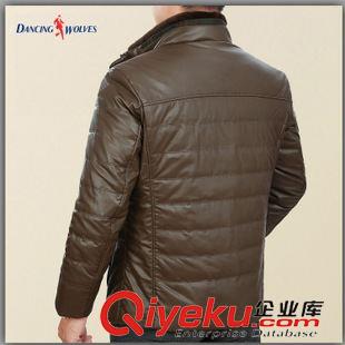 2015冬季新款 冬季新款皮衣獺兔毛領(lǐng)尼克服男中年男商務(wù)加厚羽絨服外套立領(lǐng)脫卸原始圖片3