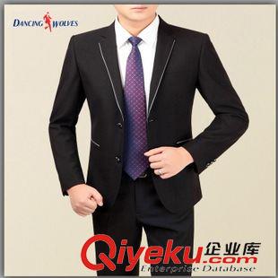 2015秋季新款 西服與狼共舞套裝男士二件套商務正裝西裝男韓版修身新郎結婚服原始圖片2