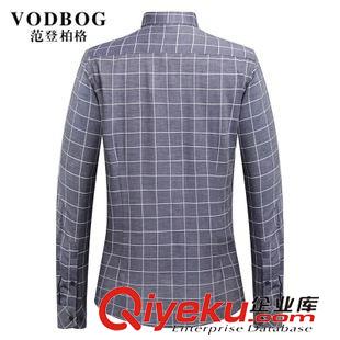 長(zhǎng)袖襯衫 新品2015秋冬長(zhǎng)袖襯衫格子男韓版商務(wù)休閑純棉潮款免燙修身襯衣男