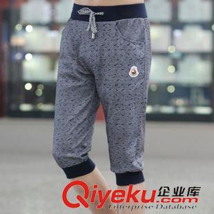 短褲 夏裝 男裝夏季新款純棉小腳褲中腰薄款青少年花點男褲子七分褲爆款原始圖片3