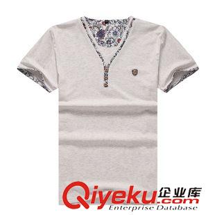 (長款 短款)T恤  男裝夏季新款短袖T恤V領(lǐng)上衣青少年男裝批發(fā)休閑短袖原始圖片2