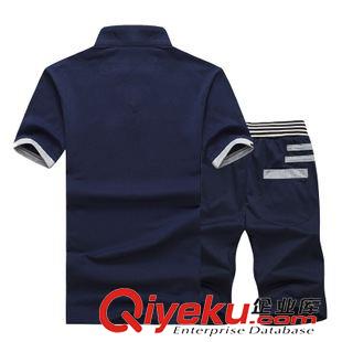 (長款 短款)T恤  2015夏季青少年套裝韓版男士休閑男式短袖t恤五分褲運動套裝潮原始圖片2
