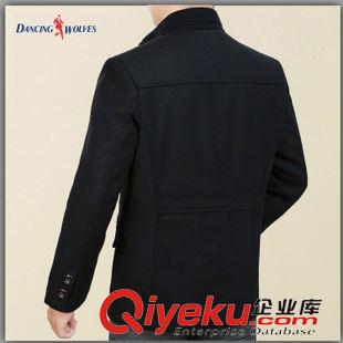 皮衣/夾克 男士夾克與狼共舞秋冬季韓版修身外套商務(wù)休閑男裝毛呢上衣潮zp原始圖片3